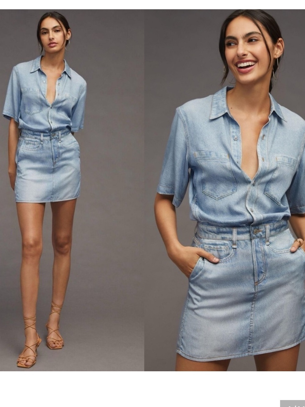 RAG & BONE Liquid Miramar Denim Mini Dress S